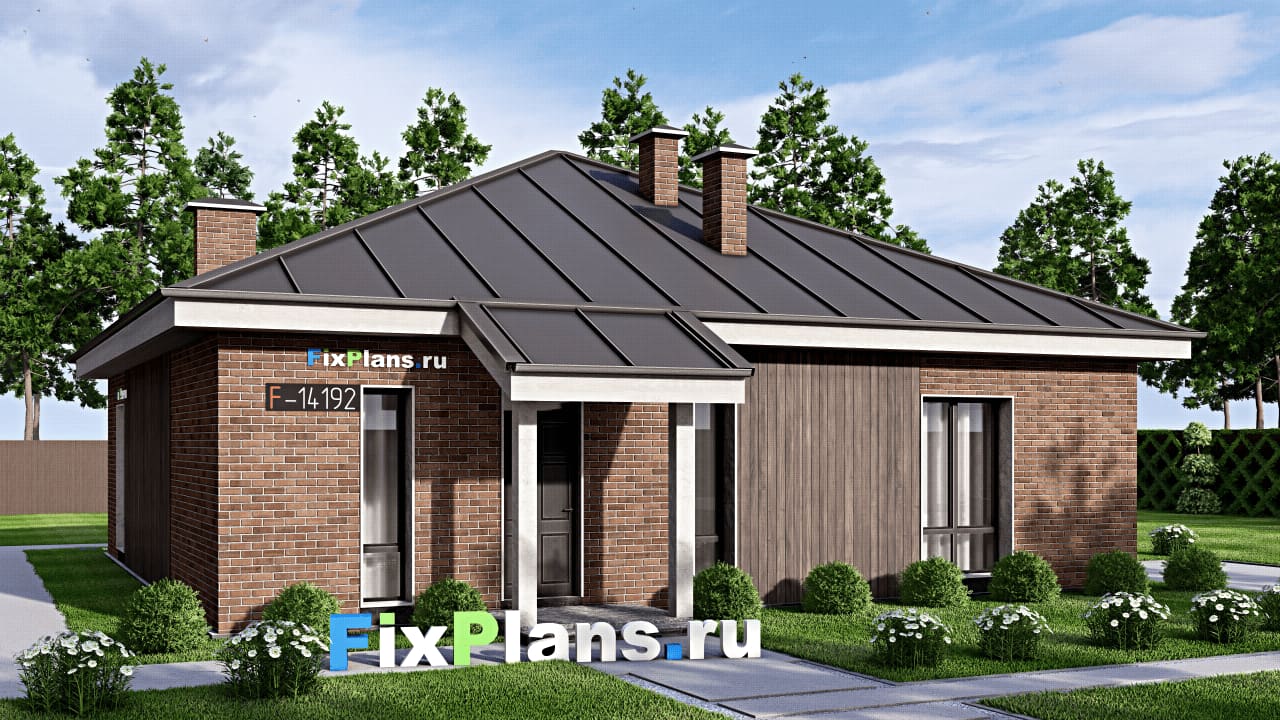 Одноэтажный дом F-14192 — фасад