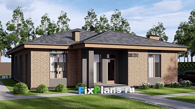 Одноэтажный дом F-18404