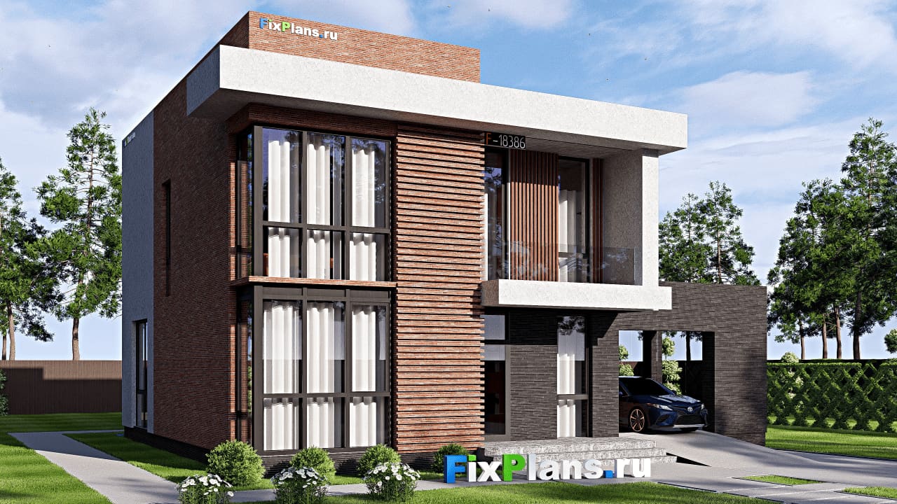 Двухэтажный дом F-18386 — фасад
