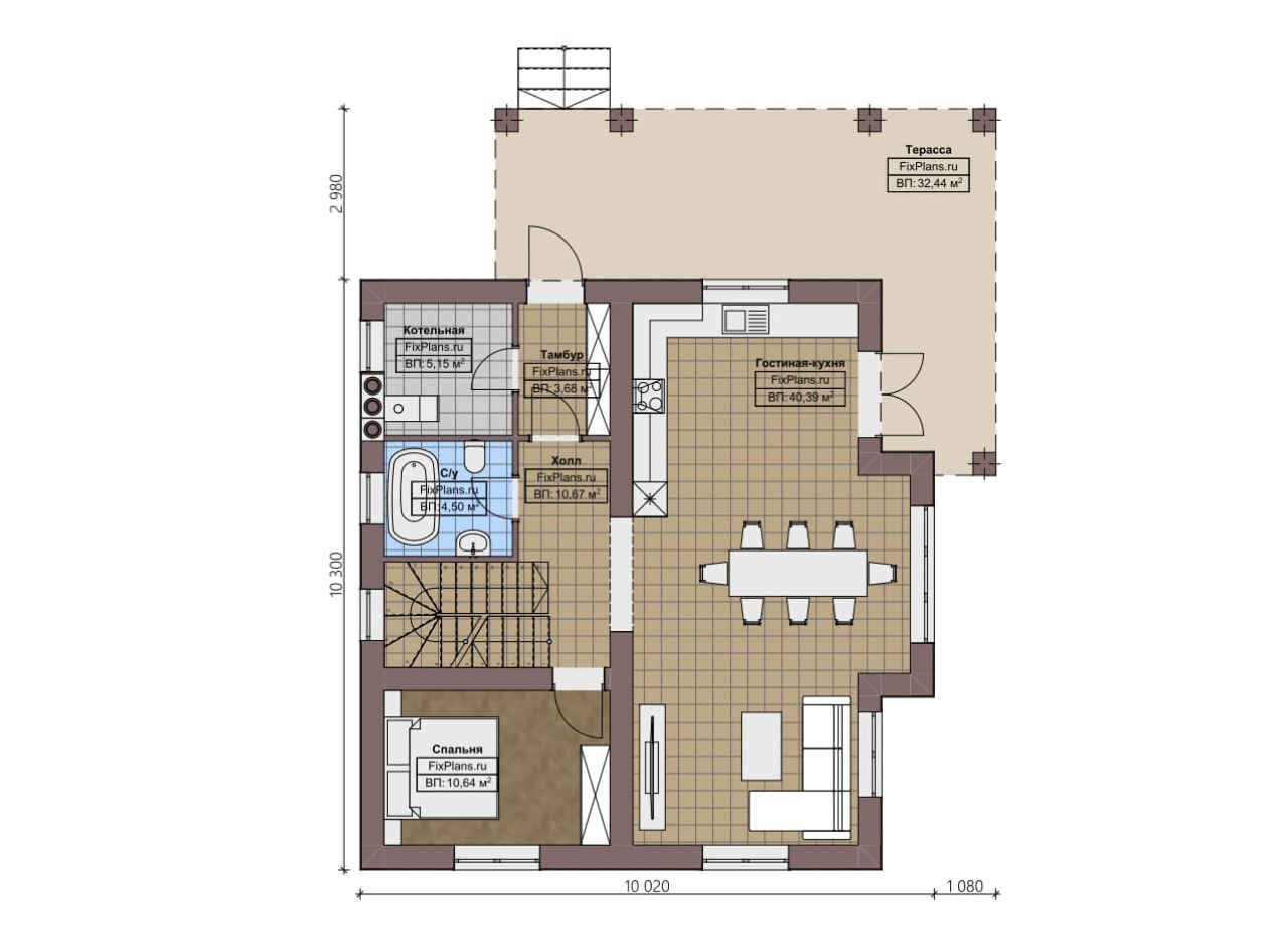 Планировка Двухэтажный дом F-3347
