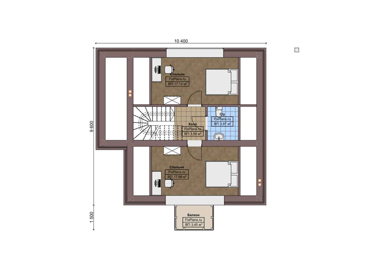 План мансардного этажа — проект F-3950